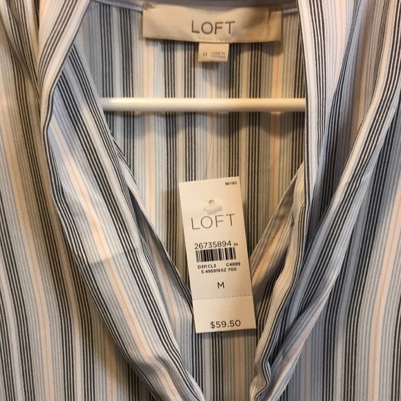 Loft Tie Neck Blouse size Medium - Picture 3 of 4